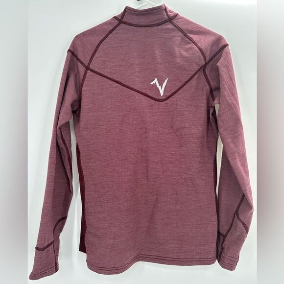 Voormi Women’s Access NXT Pullover Maroon Wool Blend Quarter Zip Medium - Picture 4 of 9